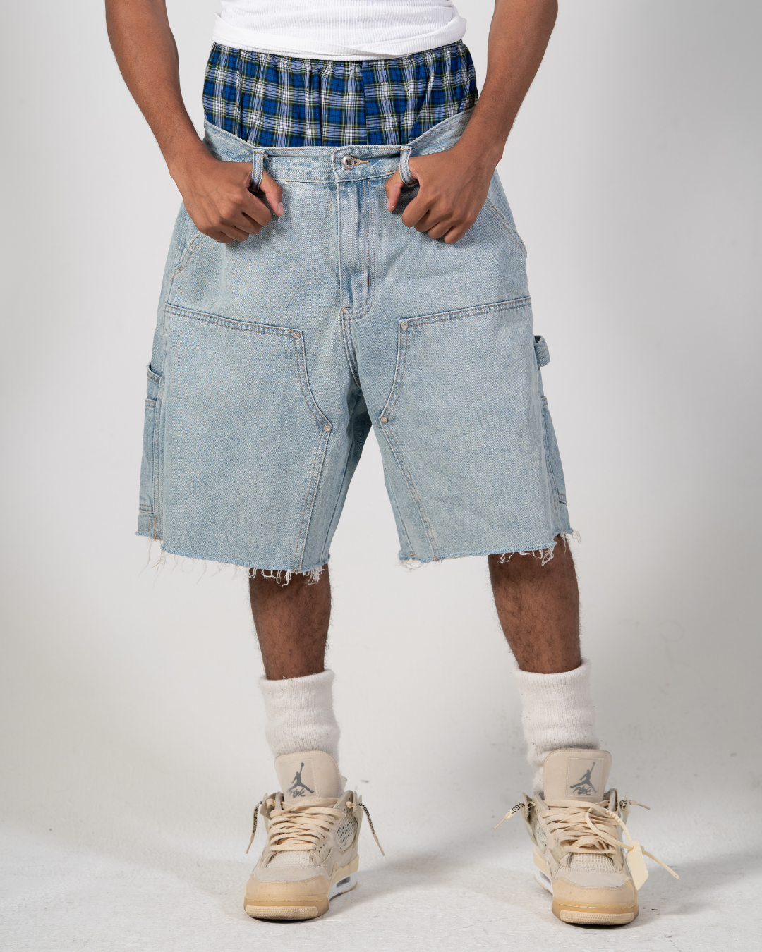 DOUBLE KNEE SHORTS - BLUE