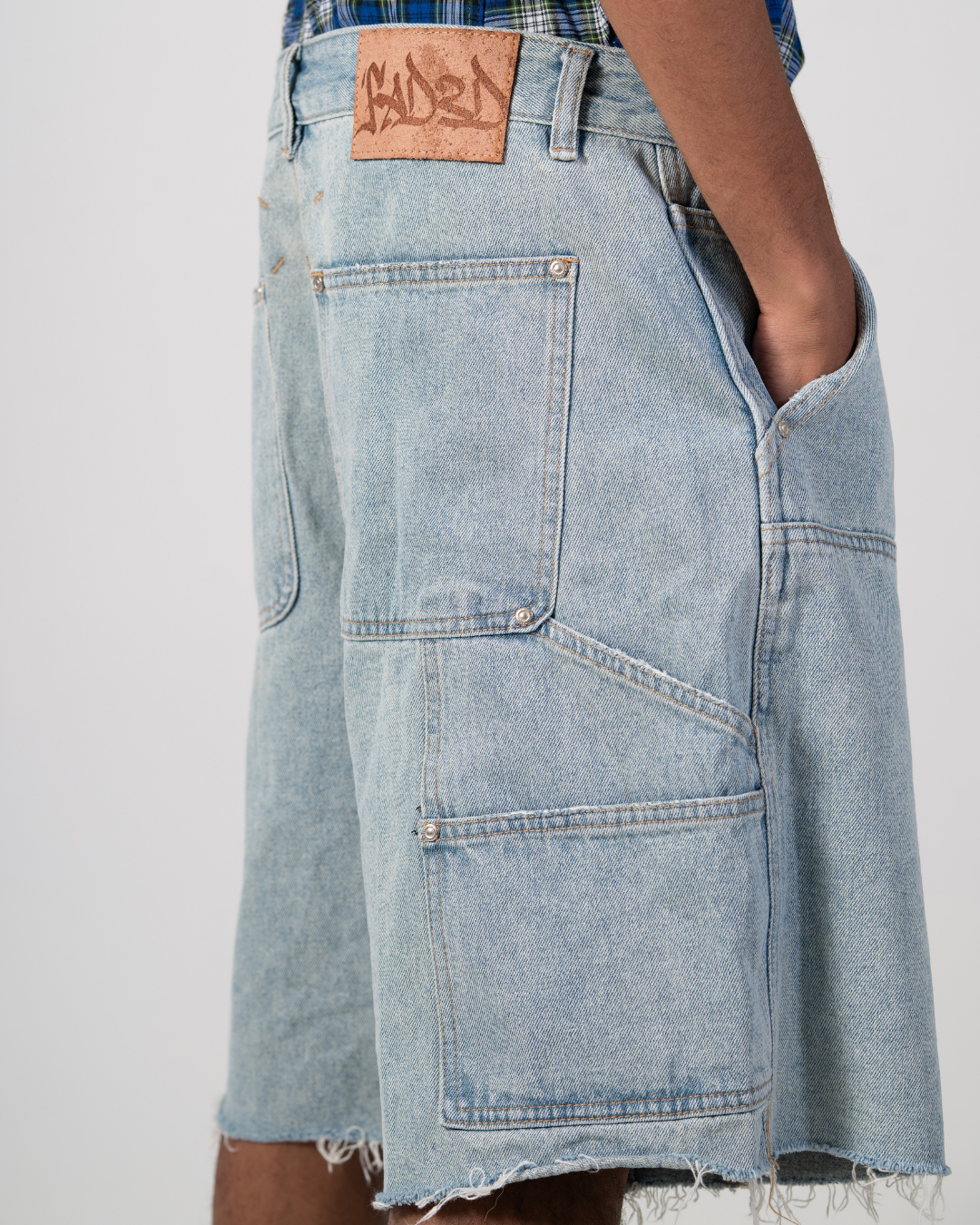 DOUBLE KNEE SHORTS - BLUE