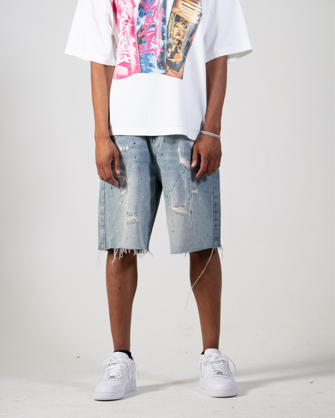 CANVAS DISTRESSED SHORTS