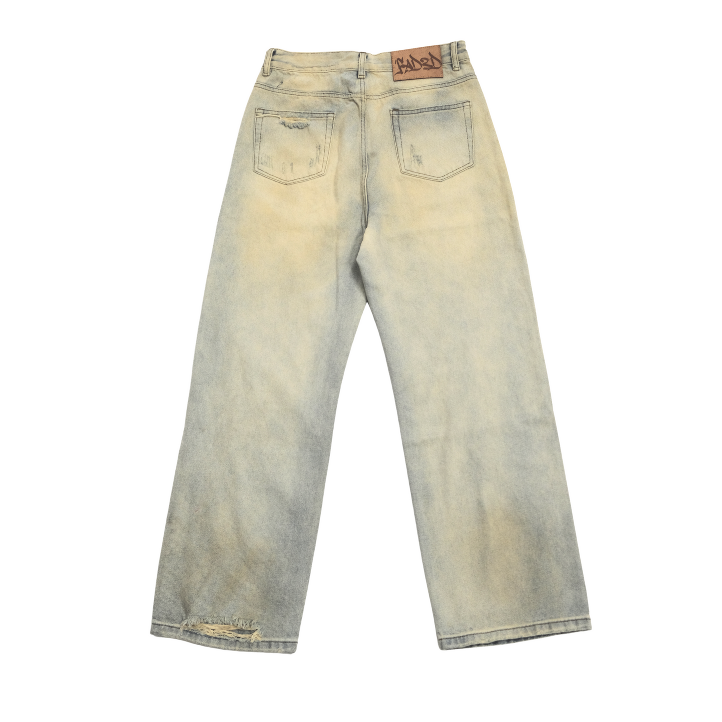 CONTRAST DISTRESSED DENIM