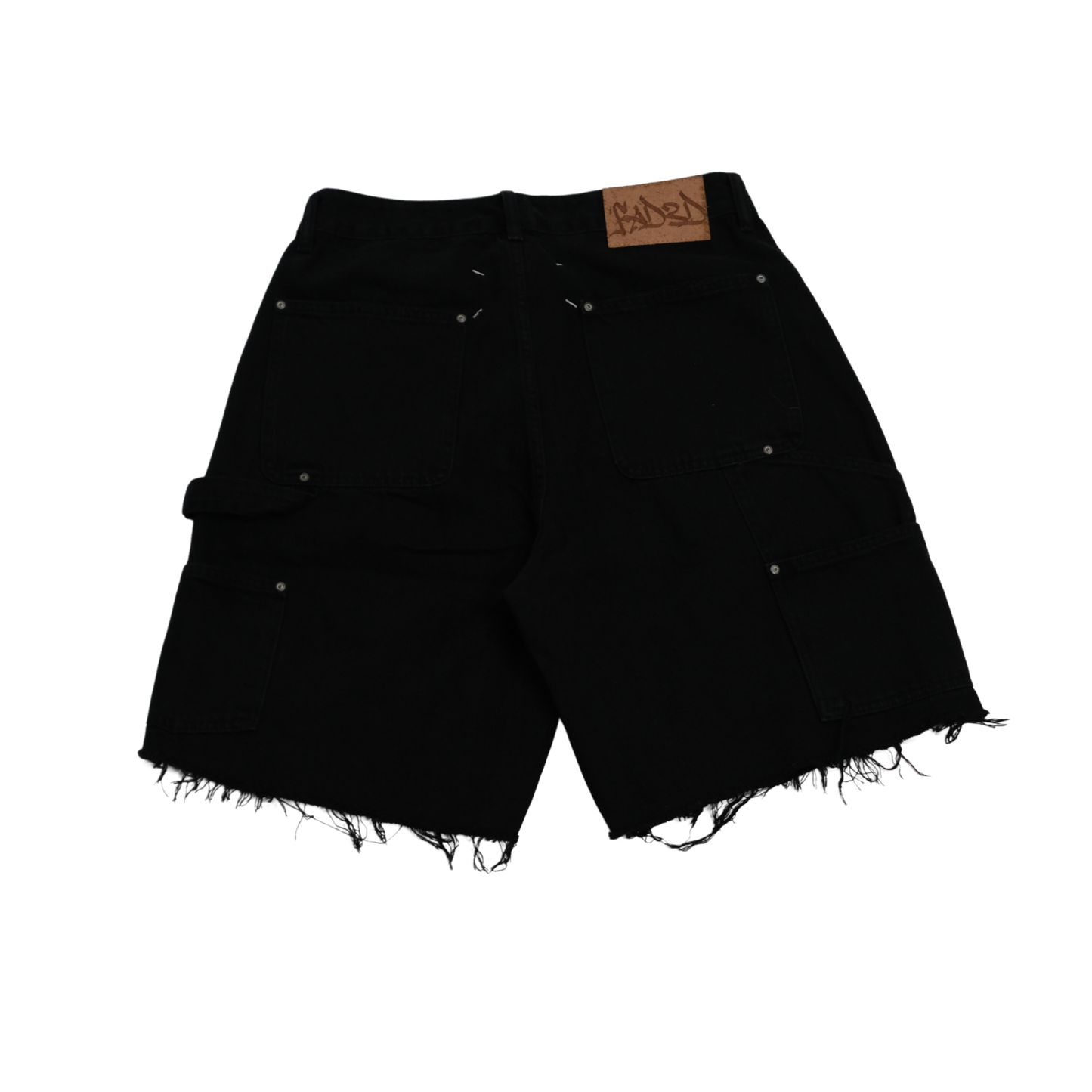 DOUBLE KNEE SHORTS - BLACK