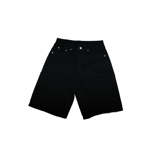 BLACK DENIM SHORTS V2 - BLACK
